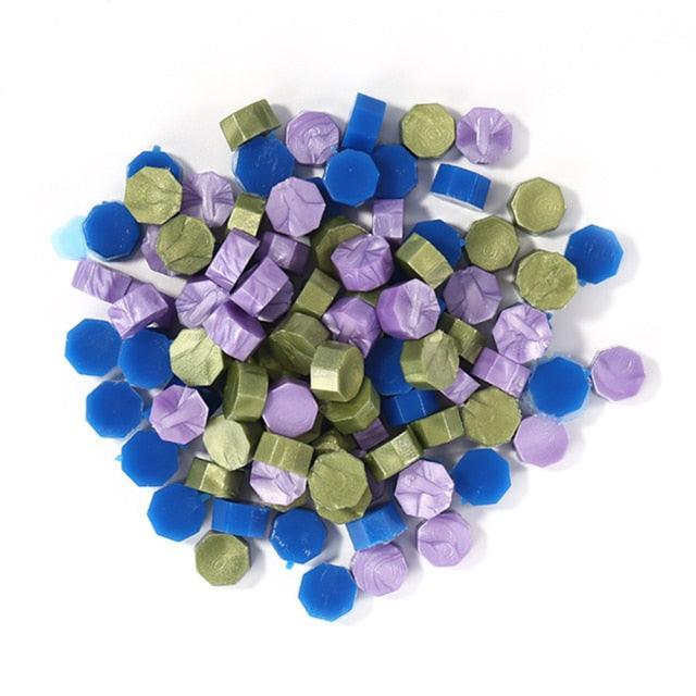 Octagonal Mixing Color Sealing Wax - Blue|Violet|Green - PaperWrld