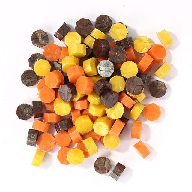 Octagonal Mixing Color Sealing Wax - Orange|Brown|Yellow - PaperWrld