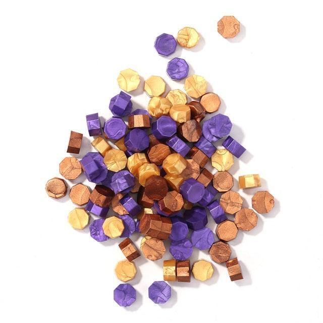 Octagonal Mixing Color Sealing Wax - Purple|Gold|Brown - PaperWrld