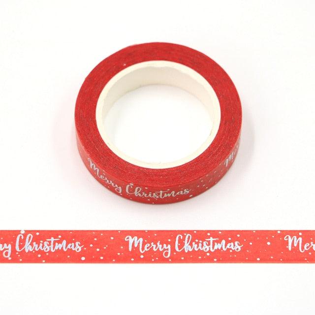 Merry Christmas Washi Tape Roll for Journaling &amp; Scrapbooking - PaperWrld