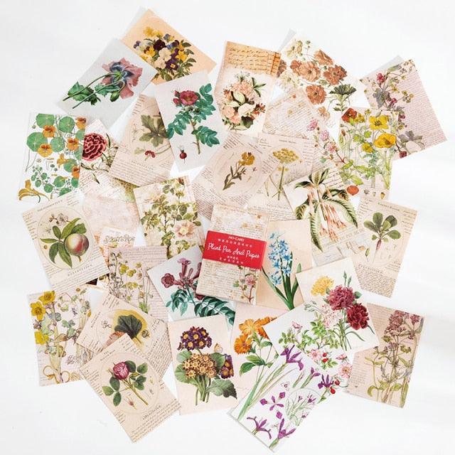 Vintage Mini Sheets of Paper - Flowers - PaperWrld