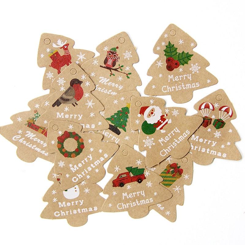 PAPERWRLD - 48PCS Christmas Tree Paper Tag