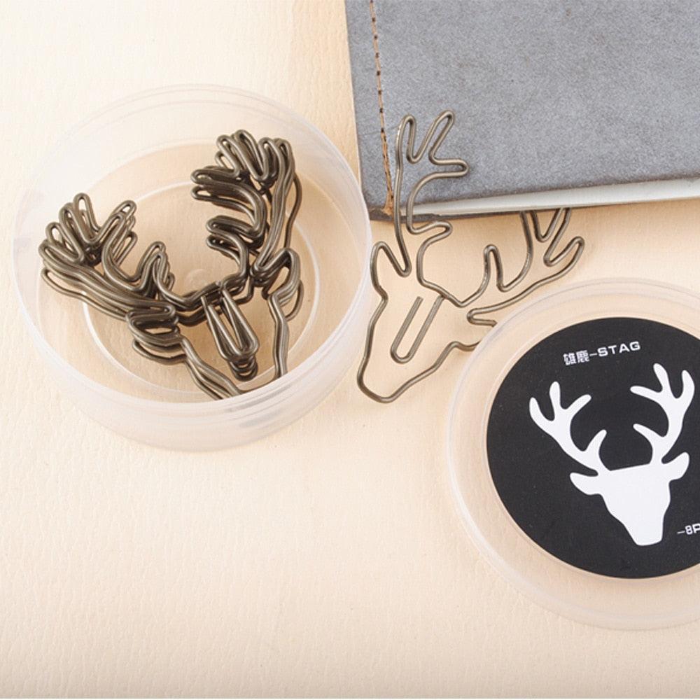 Deer Metal Clips - 8 Pcs Bronze - PaperWrld