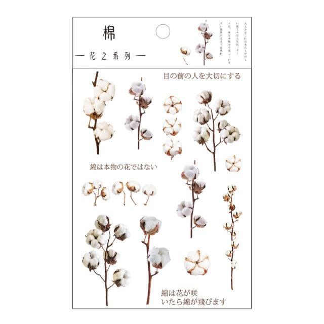 Transparent Flowers Stickers - Cotton - PaperWrld