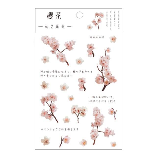 Transparent Stickers Flowers - Sakura - PaperWrld