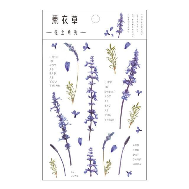 Transparent Flowers Stickers - Lavender - PaperWrld
