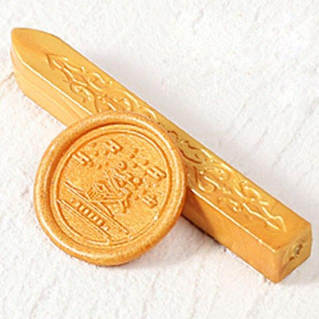  Yoption 12 Pcs Sealing Wax Sticks with Wicks, Antique Light  Gold Totem Fire Manuscript Seal Wax for Wax Seal Stamp